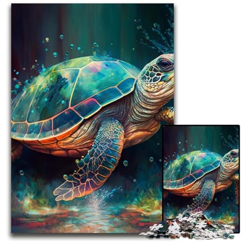 Fantasy Turtle Puzzle 1000 Teile für Erwachsene Puzzles für Erwachsene Interaktives Familienspiel, Gehirn-Herausforderung, Lernspielzeug 50x75cm/19,68x29,52 Zoll von LiJianXXR