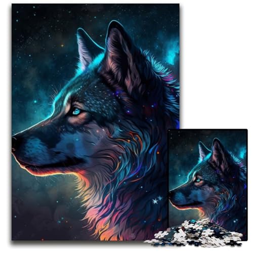 Fantasy-Wolf-Puzzle für Erwachsene, 1000-teiliges Holzpuzzle, anspruchsvolles DIY-Denkspiel für Teenager, 50x75cm/19,68x29,52 Zoll Fantasy-Wolf-Puzzle für Erwachsene, 1000-teiliges Holzpuzzle, anspruchsvolles DIY-Denkspiel für Teenager, 50x75cm/19,68x29,52 Zoll von LiJianXXR