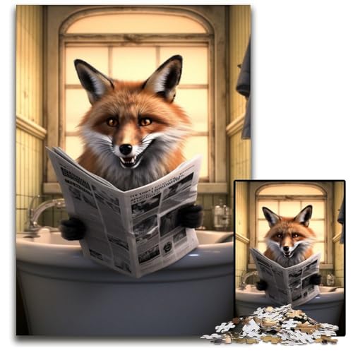 Fuchs liest Zeitung, Puzzle für Erwachsene, 1000 Teile, Puzzle für Erwachsene, perfekt für Halloween, Weihnachten, Geburtstagsgeschenk, 26x38cm/10,23x14,96 Zoll Fuchs liest Zeitung, Puzzle für Erwachsene, 1000 Teile, Puzzle für Erwachsene, perfekt für Halloween, Weihnachten, Geburtstagsgeschenk, 26x38cm/10,23x14,96 Zoll von LiJianXXR