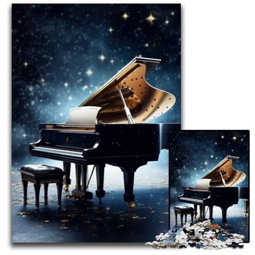 Galaxy Piano 1000-Teile-Puzzle für Erwachsene, anspruchsvolle Puzzles, interaktives Familienspiel, Gehirn-Herausforderung, Lernspielzeug, 26x38cm/10,23x14,96 Zoll von LiJianXXR