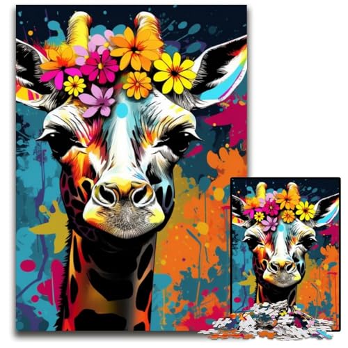 Giraffe trägt Blumen Puzzle 1000 Teile für Erwachsene Puzzles für Erwachsene Interaktives Familienspiel, Gehirn-Herausforderung, Lernspielzeug 26x38cm/10,23x14,96 Zoll Giraffe trägt Blumen Puzzle 1000 Teile für Erwachsene Puzzles für Erwachsene Interaktives Familienspiel, Gehirn-Herausforderung, Lernspielzeug 26x38cm/10,23x14,96 Zoll von LiJianXXR
