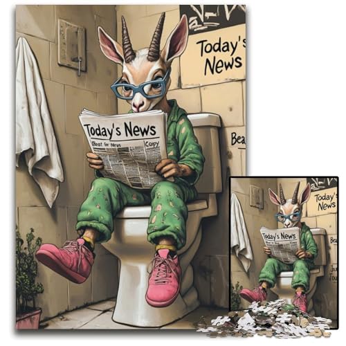 Goat Go Toilet Puzzle 1000 Teile für Erwachsene. Unmögliches Puzzle für Erwachsene. Familienaktivität, Denksportaufgabe, Heimdekoration, 26x38cm/10,23x14,96 Zoll Goat Go Toilet Puzzle 1000 Teile für Erwachsene. Unmögliches Puzzle für Erwachsene. Familienaktivität, Denksportaufgabe, Heimdekoration, 26x38cm/10,23x14,96 Zoll von LiJianXXR