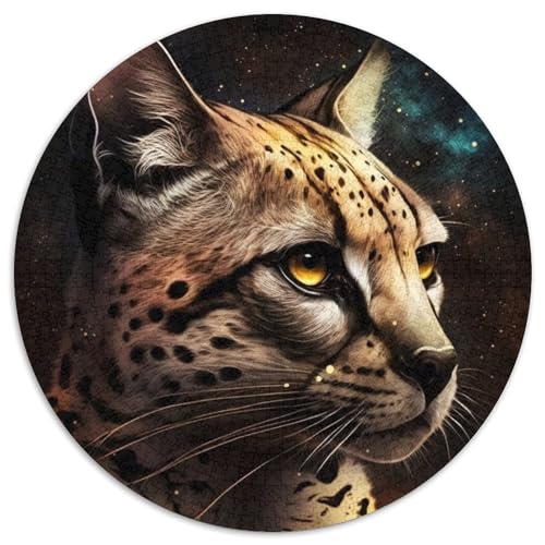 Goldener Ozelot, Puzzle für Erwachsene, 1000 Teile, 1000-teiliges rundes Puzzle für Erwachsene, Spaß für die ganze Familie, Basteln, perfekt für Geburtstage, Feiertage, 67,5 x 67,5 cm Goldener Ozelot, Puzzle für Erwachsene, 1000 Teile, 1000-teiliges rundes Puzzle für Erwachsene, Spaß für die ganze Familie, Basteln, perfekt für Geburtstage, Feiertage, 67,5 x 67,5 cm von LiJianXXR