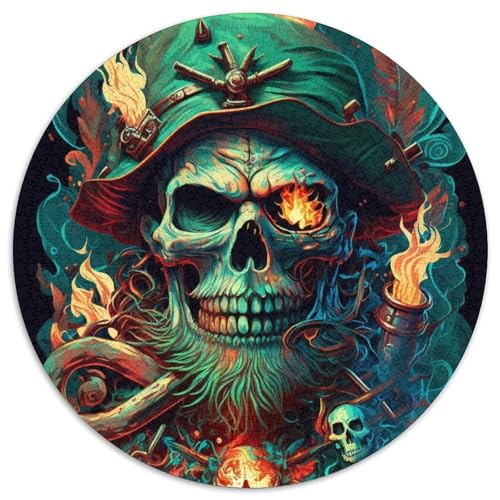 Grüner Piratenschädel-Puzzle für Erwachsene, 1000 Teile, runde Puzzles mit 1000 Teilen für Erwachsene, Spaß für die ganze Familie, Basteln, perfekt für Geburtstage, Feiertage, 67,5 x 67,5 cm Grüner Piratenschädel-Puzzle für Erwachsene, 1000 Teile, runde Puzzles mit 1000 Teilen für Erwachsene, Spaß für die ganze Familie, Basteln, perfekt für Geburtstage, Feiertage, 67,5 x 67,5 cm von LiJianXXR