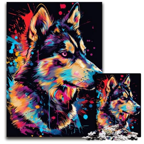 Husky-Puzzle für Erwachsene, 1000-teiliges Papppuzzle, anspruchsvolles DIY-Denkspiel für Teenager, 26x38cm/10,23x14,96 Zoll von LiJianXXR