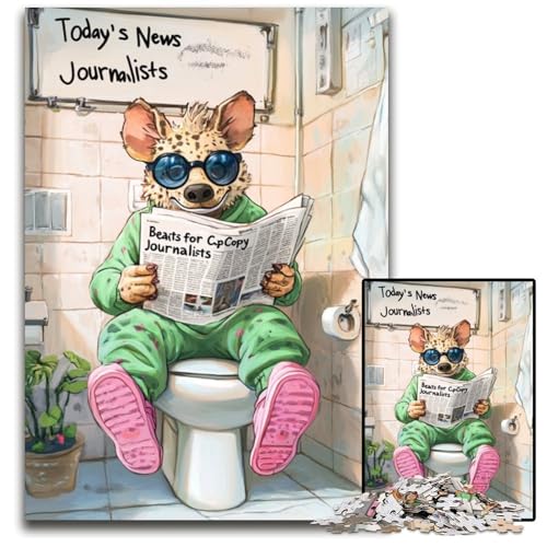 Hyena Go Toilet Puzzle 1000 Teile Puzzle für Erwachsene, perfekt für Heimdekoration, Geburtstage, Feiertage und Geschenke, 50x75cm/19,68x29,52 Zoll Hyena Go Toilet Puzzle 1000 Teile Puzzle für Erwachsene, perfekt für Heimdekoration, Geburtstage, Feiertage und Geschenke, 50x75cm/19,68x29,52 Zoll von LiJianXXR