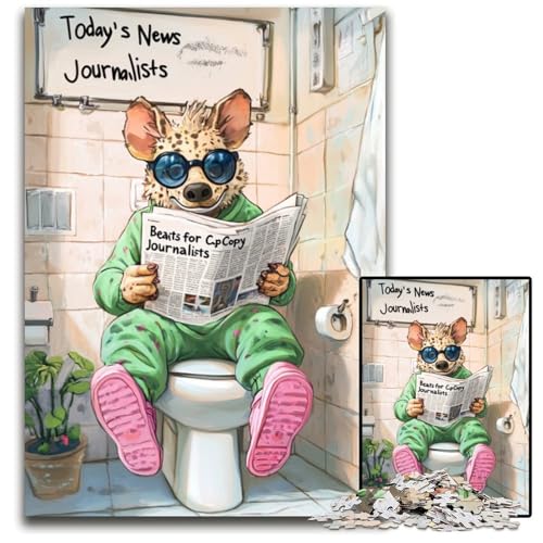 Hyena Go Toilet Puzzle für Erwachsene, 1000 Teile, Puzzle für Erwachsene, ideal für Liebhaber, perfektes Weihnachts-, Neujahrs- und Valentinstagsgeschenk, 26x38cm/10,23x14,96 Zoll Hyena Go Toilet Puzzle für Erwachsene, 1000 Teile, Puzzle für Erwachsene, ideal für Liebhaber, perfektes Weihnachts-, Neujahrs- und Valentinstagsgeschenk, 26x38cm/10,23x14,96 Zoll von LiJianXXR