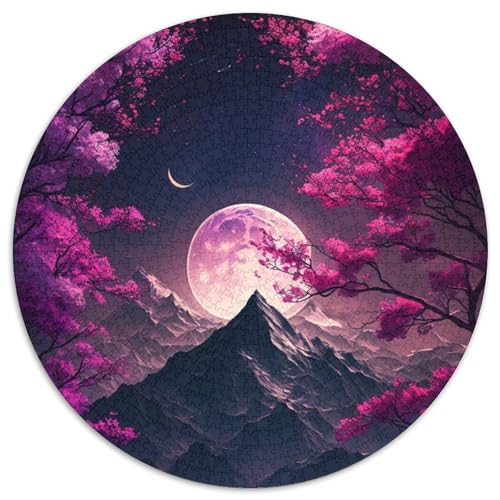 Japanische Landschaft Neon 1000 Teile Puzzle Geschenke 1000 Teile rundes Puzzle Lernaktivität für kognitive Fähigkeiten Verbesserung der kognitiven Fähigkeiten 67,5 x 67,5 cm von LiJianXXR