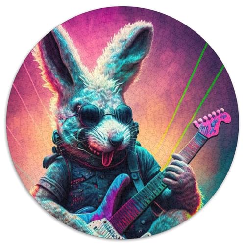Kaninchen-Gitarren-Tier-Puzzle 1000 Teile für Erwachsene, 1000 Teile, rundes Puzzle, Geschenke, ideale DIY-Dekoration und Denksportaufgabe, 67,5 x 67,5 cm Kaninchen-Gitarren-Tier-Puzzle 1000 Teile für Erwachsene, 1000 Teile, rundes Puzzle, Geschenke, ideale DIY-Dekoration und Denksportaufgabe, 67,5 x 67,5 cm von LiJianXXR