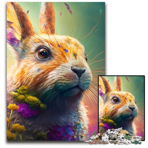 Kaninchen-Puzzle für Erwachsene, 1000 Teile, Papppuzzle, Denksportaufgabe, Teenager und zur Heimdekoration, 26x38cm/10,23x14,96 Zoll Kaninchen-Puzzle für Erwachsene, 1000 Teile, Papppuzzle, Denksportaufgabe, Teenager und zur Heimdekoration, 26x38cm/10,23x14,96 Zoll von LiJianXXR