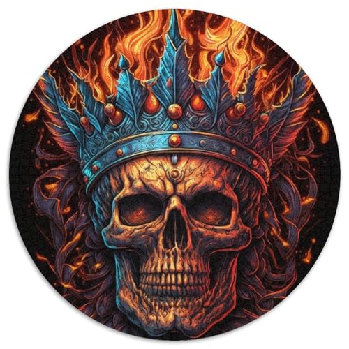 King Skull Puzzle für Erwachsene, 1000 Teile, 1000-teiliges rundes Puzzle für Erwachsene, Spaß für die ganze Familie, Basteln, perfekt für Geburtstage, Feiertage, 67,5 x 67,5 cm King Skull Puzzle für Erwachsene, 1000 Teile, 1000-teiliges rundes Puzzle für Erwachsene, Spaß für die ganze Familie, Basteln, perfekt für Geburtstage, Feiertage, 67,5 x 67,5 cm von LiJianXXR