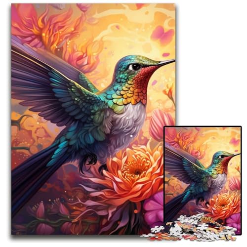 Kolibri-Kunst-Puzzle 1000 Teile für Erwachsene, Puzzles für Erwachsene, interaktives Familienspiel, Gehirn-Herausforderung, Lernspielzeug, 26x38cm/10,23x14,96 Zoll Kolibri-Kunst-Puzzle 1000 Teile für Erwachsene, Puzzles für Erwachsene, interaktives Familienspiel, Gehirn-Herausforderung, Lernspielzeug, 26x38cm/10,23x14,96 Zoll von LiJianXXR