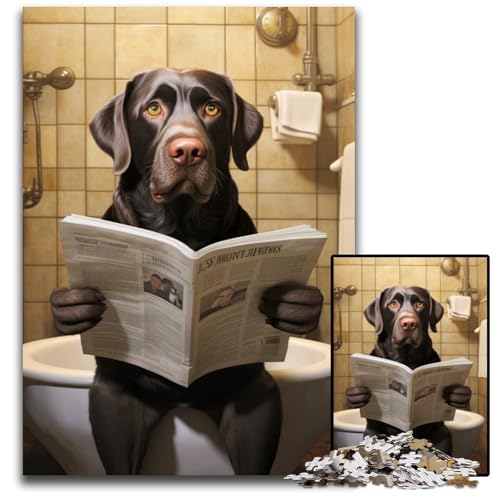 Labrador Retriever liest Zeitung, Puzzle 1000 Teile, Unmögliches Puzzle für Erwachsene, Perfekt für Teenager und Sammler, Ideale Heimdekoration und Reisegeschenk, 50x75cm/19,68x29,52 Zoll Labrador Retriever liest Zeitung, Puzzle 1000 Teile, Unmögliches Puzzle für Erwachsene, Perfekt für Teenager und Sammler, Ideale Heimdekoration und Reisegeschenk, 50x75cm/19,68x29,52 Zoll von LiJianXXR
