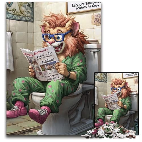 Lion Go Toiletten-Puzzle 1000 Teile für Erwachsene, Puzzle für Erwachsene, interaktives Familienspiel, Denksportaufgabe, Lernspielzeug, 50x75cm/19,68x29,52 Zoll Lion Go Toiletten-Puzzle 1000 Teile für Erwachsene, Puzzle für Erwachsene, interaktives Familienspiel, Denksportaufgabe, Lernspielzeug, 50x75cm/19,68x29,52 Zoll von LiJianXXR