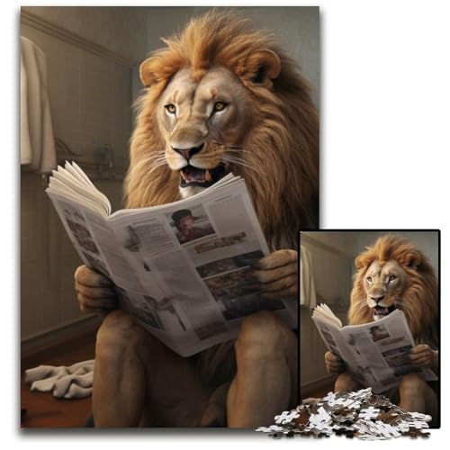 Löwe liest Zeitung Puzzle für Erwachsene, 1000 Teile, Puzzle für Erwachsene, perfekt für Halloween, Weihnachten, Geburtstagsgeschenk, 26x38cm/10,23x14,96 Zoll Löwe liest Zeitung Puzzle für Erwachsene, 1000 Teile, Puzzle für Erwachsene, perfekt für Halloween, Weihnachten, Geburtstagsgeschenk, 26x38cm/10,23x14,96 Zoll von LiJianXXR