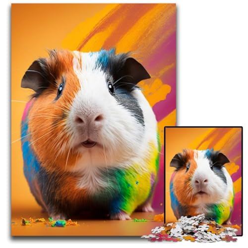 Meerschweinchen-Farbpuzzle für Erwachsene, 1000 Teile, Puzzle für Erwachsene, perfekt für Halloween, Weihnachten, Geburtstagsgeschenk, 26x38cm/10,23x14,96 Zoll Meerschweinchen-Farbpuzzle für Erwachsene, 1000 Teile, Puzzle für Erwachsene, perfekt für Halloween, Weihnachten, Geburtstagsgeschenk, 26x38cm/10,23x14,96 Zoll von LiJianXXR