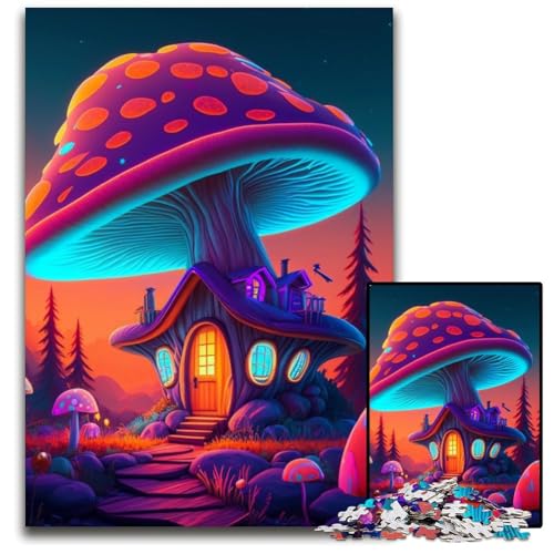 Mushroom House Puzzle für Erwachsene, 1000 Teile, Puzzle für Erwachsene, perfekt für Halloween, Weihnachten, Geburtstagsgeschenk, 50x75cm/19,68x29,52 Zoll Mushroom House Puzzle für Erwachsene, 1000 Teile, Puzzle für Erwachsene, perfekt für Halloween, Weihnachten, Geburtstagsgeschenk, 50x75cm/19,68x29,52 Zoll von LiJianXXR