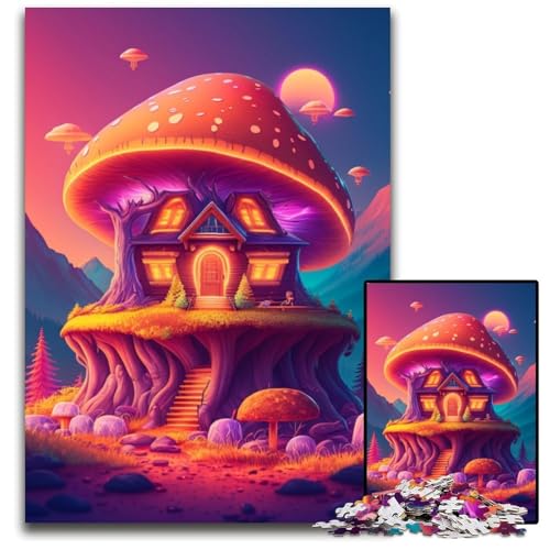 Mushroom House Puzzle für Erwachsene, 1000 Teile, Puzzle für Erwachsene, perfekt für Halloween, Weihnachten, Geburtstagsgeschenk, 50x75cm/19,68x29,52 Zoll Mushroom House Puzzle für Erwachsene, 1000 Teile, Puzzle für Erwachsene, perfekt für Halloween, Weihnachten, Geburtstagsgeschenk, 50x75cm/19,68x29,52 Zoll von LiJianXXR