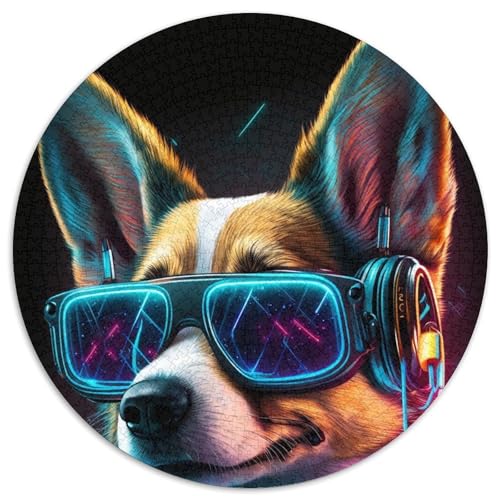 Neon Corgi Puzzle für Erwachsene, 1000 Teile, 1000-teiliges rundes Puzzle für Erwachsene, Spaß für die ganze Familie, Basteln, perfekt für Geburtstage, Feiertage, 67,5 x 67,5 cm Neon Corgi Puzzle für Erwachsene, 1000 Teile, 1000-teiliges rundes Puzzle für Erwachsene, Spaß für die ganze Familie, Basteln, perfekt für Geburtstage, Feiertage, 67,5 x 67,5 cm von LiJianXXR