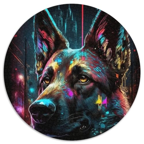 Neon Dog Puzzle für Erwachsene, 1000 Teile, 1000-teiliges rundes Puzzle für Erwachsene, Spaß für die ganze Familie, Basteln, perfekt für Geburtstage, Feiertage, 67,5 x 67,5 cm Neon Dog Puzzle für Erwachsene, 1000 Teile, 1000-teiliges rundes Puzzle für Erwachsene, Spaß für die ganze Familie, Basteln, perfekt für Geburtstage, Feiertage, 67,5 x 67,5 cm von LiJianXXR