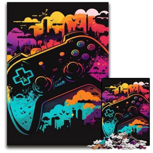 Neon Game Puzzle für Erwachsene, 1000-teiliges Holzpuzzle, anspruchsvolles DIY-Denkspiel für Teenager, 50x75cm/19,68x29,52 Zoll von LiJianXXR