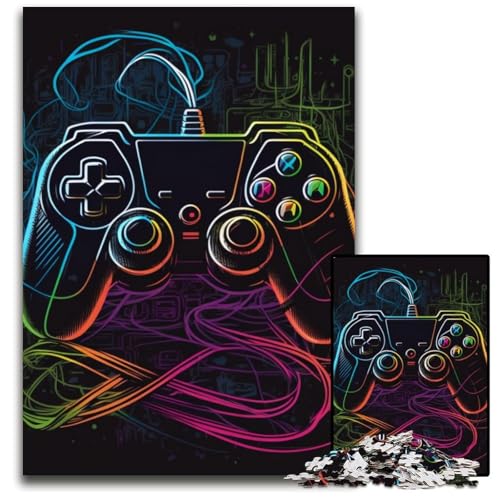 Neon Game Puzzle für Erwachsene, 1000-teiliges Papppuzzle, anspruchsvolles DIY-Denkspiel für Teenager, 26x38cm/10,23x14,96 Zoll von LiJianXXR