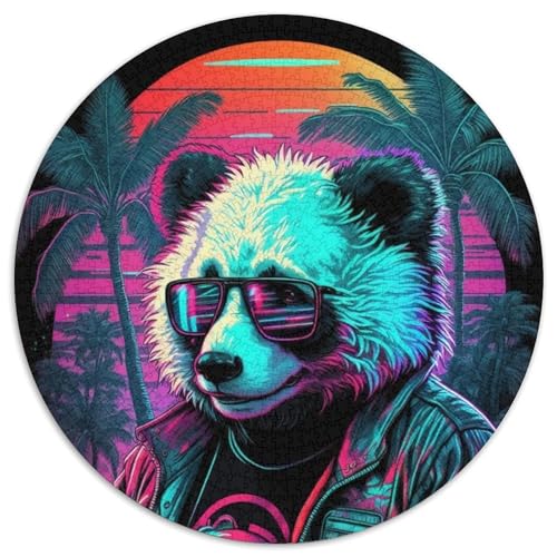 Neon-Panda-Puzzle für Erwachsene, 1000 Teile, runde Puzzles mit 1000 Teilen für Erwachsene, Spaß für die ganze Familie, Basteln, perfekt für Geburtstage, Feiertage, 67,5 x 67,5 cm Neon-Panda-Puzzle für Erwachsene, 1000 Teile, runde Puzzles mit 1000 Teilen für Erwachsene, Spaß für die ganze Familie, Basteln, perfekt für Geburtstage, Feiertage, 67,5 x 67,5 cm von LiJianXXR