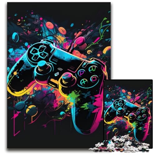 Neon-Spiel-Puzzles für 1000 Teile, anspruchsvolle Puzzles, anspruchsvolle Denksportaufgabe, Familienaktivität, Heimdekoration, 26x38cm/10,23x14,96 Zoll von LiJianXXR
