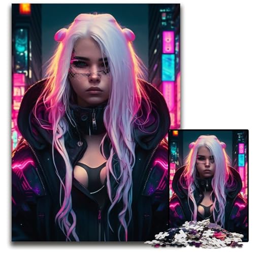 Neon Warrior Puzzle für Erwachsene, 1000 Teile, Puzzle für Erwachsene, perfekt für Halloween, Weihnachten, Geburtstagsgeschenk, 50x75cm/19,68x29,52 Zoll von LiJianXXR