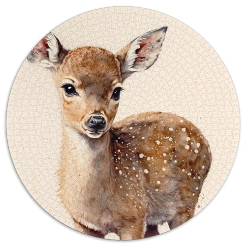 Niedliches Puzzle zum Malen mit Hirsch und Rehkitz,1000 Teile,für Erwachsene,Puzzle aus Pappe,pädagogische Aktivität zur Förderung kognitiver Fähigkeiten,Verbesserung der kognitiven Fähigkeiten, von LiJianXXR