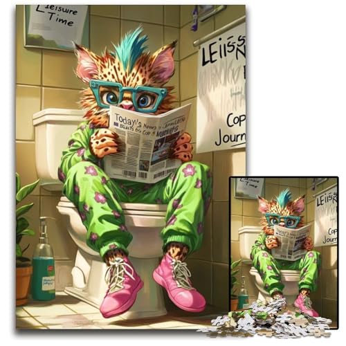 Ocelot Go Toilet 1000-Teile-Puzzle für Erwachsene, anspruchsvolle Puzzles, interaktives Familienspiel, Gehirn-Herausforderung, Lernspielzeug, 26x38cm/10,23x14,96 Zoll Ocelot Go Toilet 1000-Teile-Puzzle für Erwachsene, anspruchsvolle Puzzles, interaktives Familienspiel, Gehirn-Herausforderung, Lernspielzeug, 26x38cm/10,23x14,96 Zoll von LiJianXXR
