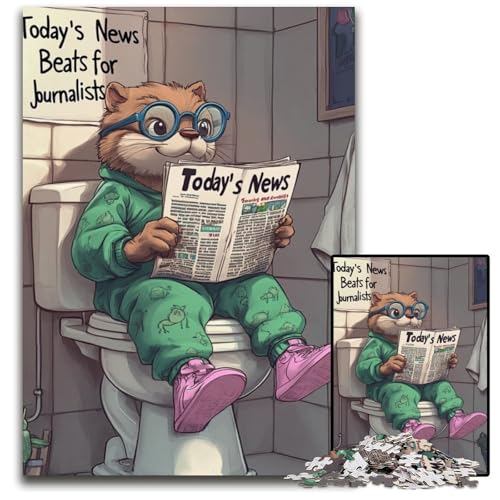 Otter Go Toilet 1000-Teile-Puzzle, Geschenke, Puzzles für Erwachsene, Denkspiel für Teenager und Familieninteraktion, 50x75cm/19,68x29,52 Zoll Otter Go Toilet 1000-Teile-Puzzle, Geschenke, Puzzles für Erwachsene, Denkspiel für Teenager und Familieninteraktion, 50x75cm/19,68x29,52 Zoll von LiJianXXR