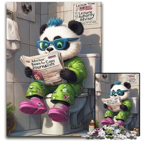 Panda Go Toiletten-Puzzle für Erwachsene, 1000 Puzzles, Teenager, Paare und Freunde zum Geburtstag, Weihnachten, 50x75cm/19,68x29,52 Zoll Panda Go Toiletten-Puzzle für Erwachsene, 1000 Puzzles, Teenager, Paare und Freunde zum Geburtstag, Weihnachten, 50x75cm/19,68x29,52 Zoll von LiJianXXR