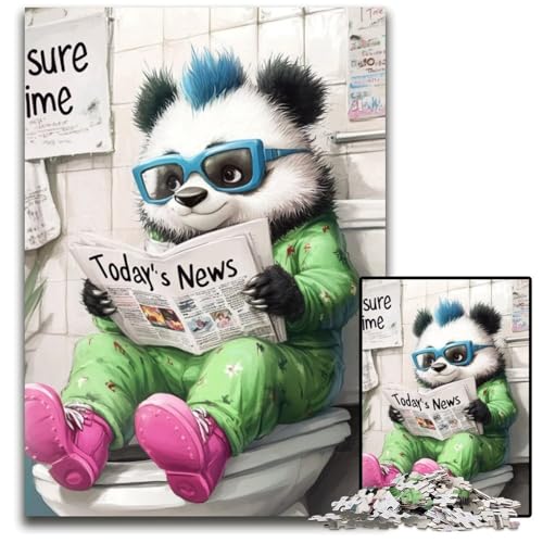 Panda Go Toiletten-Puzzle für Erwachsene, 1000 Teile, Papp-Puzzle, Denksportaufgabe, Teenager und zur Heimdekoration, 26x38cm/10,23x14,96 Zoll Panda Go Toiletten-Puzzle für Erwachsene, 1000 Teile, Papp-Puzzle, Denksportaufgabe, Teenager und zur Heimdekoration, 26x38cm/10,23x14,96 Zoll von LiJianXXR