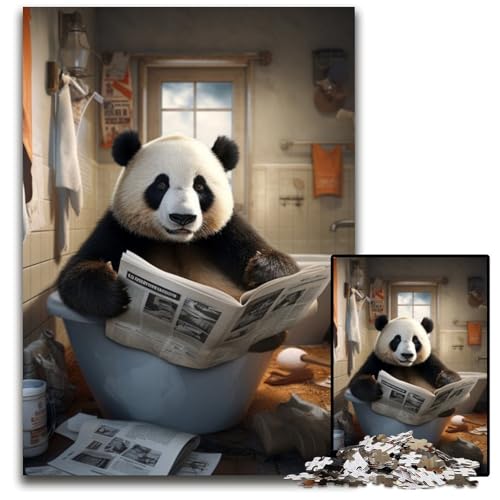 Panda liest Zeitung, Puzzle für Erwachsene, 1000 Teile, Puzzle für Erwachsene, perfekt für Halloween, Weihnachten, Geburtstagsgeschenk, 26x38cm/10,23x14,96 Zoll Panda liest Zeitung, Puzzle für Erwachsene, 1000 Teile, Puzzle für Erwachsene, perfekt für Halloween, Weihnachten, Geburtstagsgeschenk, 26x38cm/10,23x14,96 Zoll von LiJianXXR