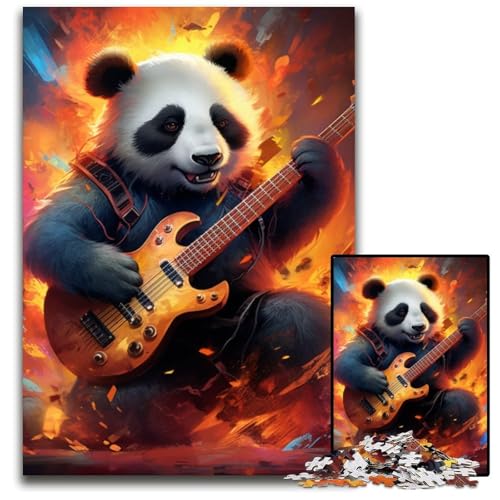 Panda spielt Gitarre, Puzzle für Erwachsene, 1000 Teile, Papppuzzle, Denksportaufgabe, Teenager und zur Heimdekoration, 26x38cm/10,23x14,96 Zoll Panda spielt Gitarre, Puzzle für Erwachsene, 1000 Teile, Papppuzzle, Denksportaufgabe, Teenager und zur Heimdekoration, 26x38cm/10,23x14,96 Zoll von LiJianXXR