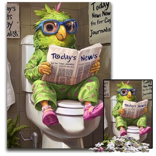 Parrot Go Toilet Puzzle 1000 Teile für Erwachsene Puzzles für Erwachsene Interaktives Familienspiel, Gehirn-Herausforderung, Lernspielzeug 26x38cm/10,23x14,96 Zoll Parrot Go Toilet Puzzle 1000 Teile für Erwachsene Puzzles für Erwachsene Interaktives Familienspiel, Gehirn-Herausforderung, Lernspielzeug 26x38cm/10,23x14,96 Zoll von LiJianXXR