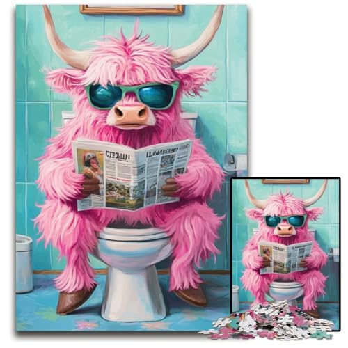 Pink Yak Go Toilet 1000-Teile-Puzzle für Erwachsene, anspruchsvolle Puzzles, interaktives Familienspiel, Denksportaufgabe, Lernspielzeug, 50x75cm/19,68x29,52 Zoll Pink Yak Go Toilet 1000-Teile-Puzzle für Erwachsene, anspruchsvolle Puzzles, interaktives Familienspiel, Denksportaufgabe, Lernspielzeug, 50x75cm/19,68x29,52 Zoll von LiJianXXR