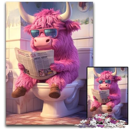Pink Yak Go Toilet 1000-teiliges Puzzle für Erwachsene, Puzzles für Erwachsene, Gehirn-Herausforderung, Geschenk, pädagogische Aktivität für Teenager, 50x75cm/19,68x29,52 Zoll Pink Yak Go Toilet 1000-teiliges Puzzle für Erwachsene, Puzzles für Erwachsene, Gehirn-Herausforderung, Geschenk, pädagogische Aktivität für Teenager, 50x75cm/19,68x29,52 Zoll von LiJianXXR