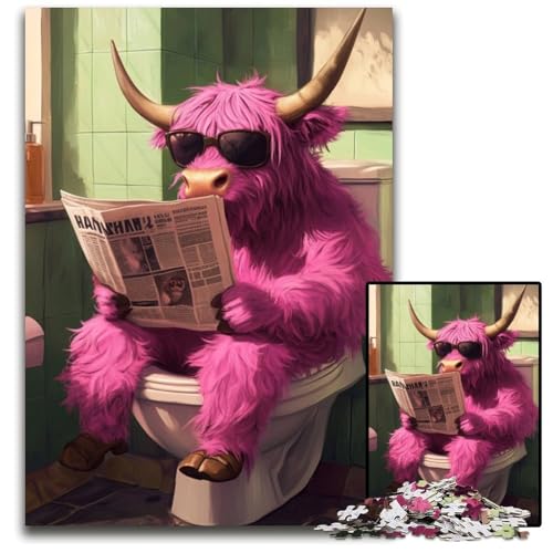 Pink Yak Go Toilet 1000-teiliges Puzzle für Erwachsene, Puzzles für Erwachsene für Feiertage, Geburtstage und Familienspieleabende, 26x38cm/10,23x14,96 Zoll Pink Yak Go Toilet 1000-teiliges Puzzle für Erwachsene, Puzzles für Erwachsene für Feiertage, Geburtstage und Familienspieleabende, 26x38cm/10,23x14,96 Zoll von LiJianXXR