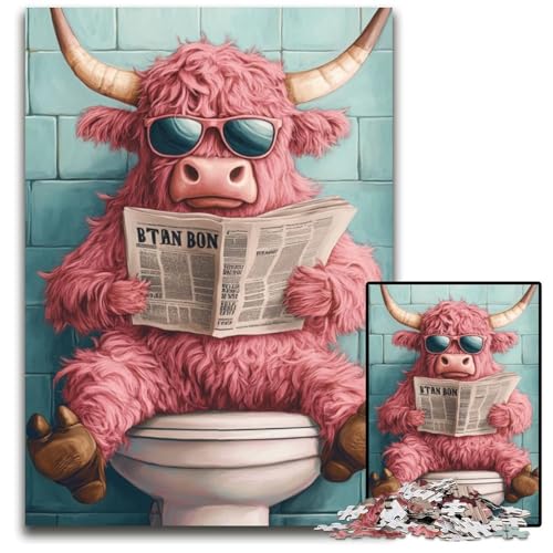 Pink Yak Go Toilet Puzzle für Erwachsene, 1000 Teile, Holzpuzzle für Erwachsene, perfektes DIY-Kunstdekor oder Geburtstagsgeschenk, 50x75cm/19,68x29,52 Zoll Pink Yak Go Toilet Puzzle für Erwachsene, 1000 Teile, Holzpuzzle für Erwachsene, perfektes DIY-Kunstdekor oder Geburtstagsgeschenk, 50x75cm/19,68x29,52 Zoll von LiJianXXR