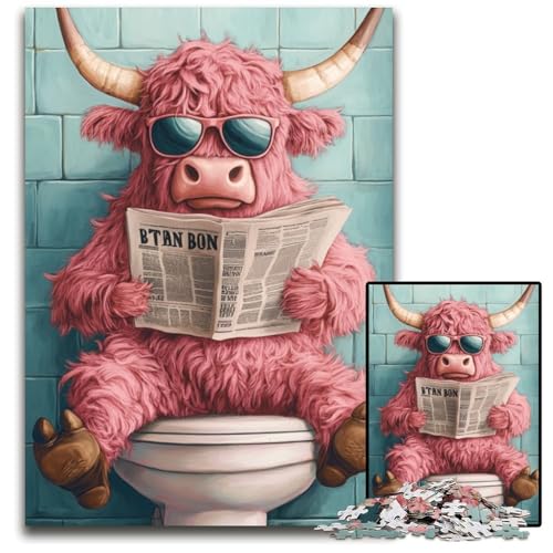 Pink Yak Go Toilet Puzzle für Erwachsene, 1000-teiliges Puzzle für Erwachsene, perfekt für Familienfeiern, Geburtstage, Feiertage, 26x38cm/10,23x14,96 Zoll Pink Yak Go Toilet Puzzle für Erwachsene, 1000-teiliges Puzzle für Erwachsene, perfekt für Familienfeiern, Geburtstage, Feiertage, 26x38cm/10,23x14,96 Zoll von LiJianXXR