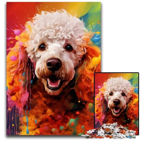 Pudel-Puzzle, 1000 Teile, schwierige Puzzles für Erwachsene, pädagogische Aktivität zur Verbesserung kognitiver Fähigkeiten, 26x38cm/10,23x14,96 Zoll Pudel-Puzzle, 1000 Teile, schwierige Puzzles für Erwachsene, pädagogische Aktivität zur Verbesserung kognitiver Fähigkeiten, 26x38cm/10,23x14,96 Zoll von LiJianXXR