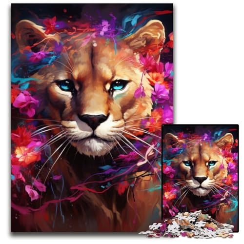 Puma-Blumen-Puzzle 1000 Teile für Erwachsene, Puzzle für Erwachsene, interaktives Familienspiel, Denksportaufgabe, Lernspielzeug, 50x75cm/19,68x29,52 Zoll Puma-Blumen-Puzzle 1000 Teile für Erwachsene, Puzzle für Erwachsene, interaktives Familienspiel, Denksportaufgabe, Lernspielzeug, 50x75cm/19,68x29,52 Zoll von LiJianXXR