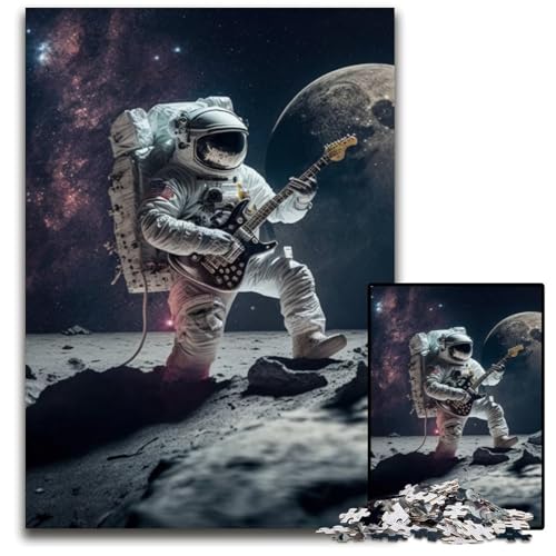 Puzzle 1000 Teile, Astronaut spielt Gitarre, schwierige Puzzles für Erwachsene, Gehirn-Herausforderungsgeschenk, pädagogische Aktivität für Teenager, 50x75cm/19,68x29,52 Zoll Puzzle 1000 Teile, Astronaut spielt Gitarre, schwierige Puzzles für Erwachsene, Gehirn-Herausforderungsgeschenk, pädagogische Aktivität für Teenager, 50x75cm/19,68x29,52 Zoll von LiJianXXR