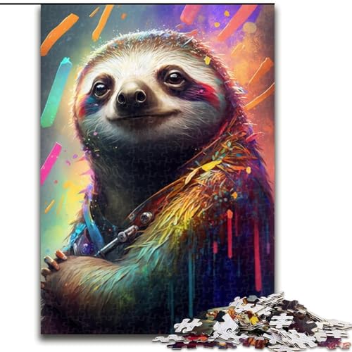 Puzzle 1000 Teile, Faultier-Zeichnung, aus Holz, hochschwieriges Denkspiel für Teenager, 50x75cm, als Geburtstags-, Urlaubs-, Weihnachts Puzzle 1000 Teile, Faultier-Zeichnung, aus Holz, hochschwieriges Denkspiel für Teenager, 50x75cm, als Geburtstags-, Urlaubs-, Weihnachts von LiJianXXR