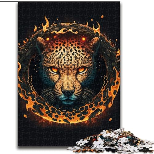 Puzzle 1000 Teile, Feuerleopardenkopf, Puzzle aus Holz, Geburtstage, Feiertage und Heimdekoration, 1000 Teile(50x75cm) von LiJianXXR
