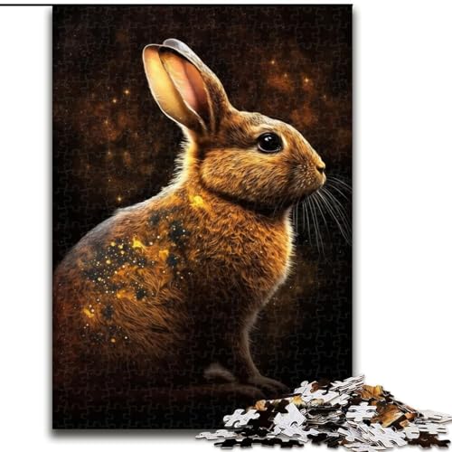 Puzzle 1000 Teile, Goldenes Kaninchen, Puzzle aus Karton, Spaß für die ganze Familie, perfekt für Geburtstage, Feiertage, 1000 Teile(26x38cm) von LiJianXXR