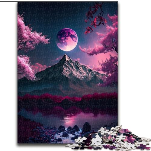 Puzzle 1000 Teile, Japanische Landschaft, Neon-Puzzle aus Karton, Geburtstage, Feiertage und Heimdekoration, 1000 Teile(26x38cm) von LiJianXXR