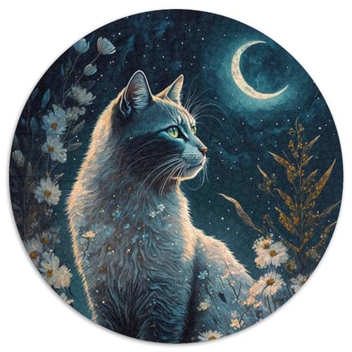 Puzzle 1000 Teile, Katze und Blume, Neon, 1000 Teile, runde Puzzles für Erwachsene, für Teenager und Familienspaß – DIY-Denkspiel, Geschenk, 67,5 x 67,5 cm Puzzle 1000 Teile, Katze und Blume, Neon, 1000 Teile, runde Puzzles für Erwachsene, für Teenager und Familienspaß – DIY-Denkspiel, Geschenk, 67,5 x 67,5 cm von LiJianXXR